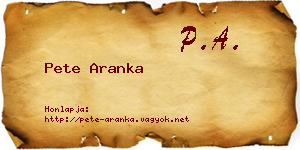 Pete Aranka névjegykártya