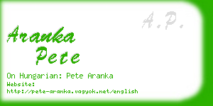 aranka pete business card